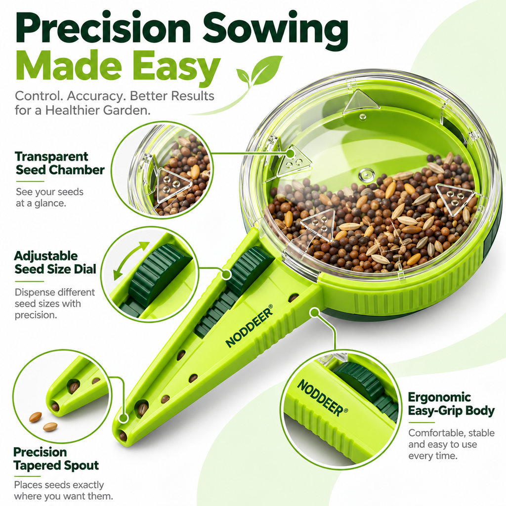 NODDEER® SeedDrop Precision Garden Seed Dispenser Tool