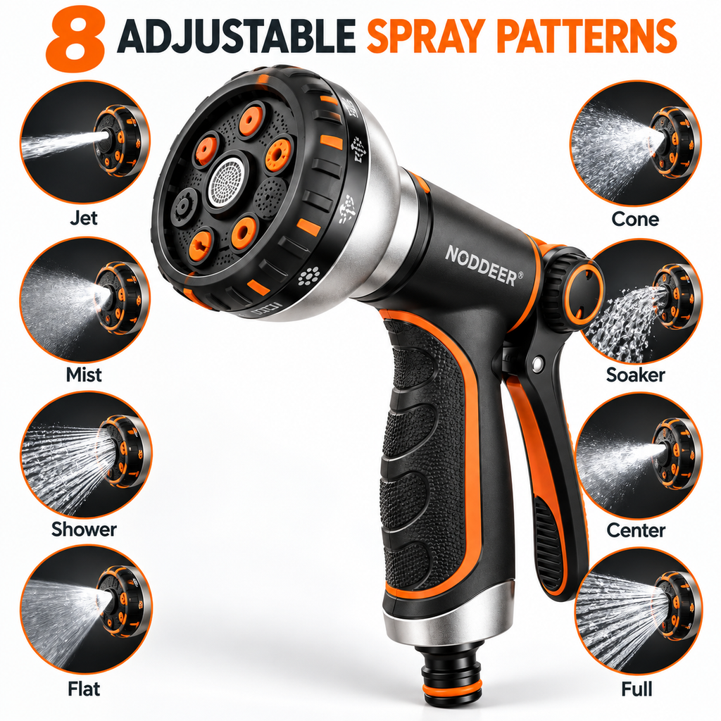 NODDEER® WaterJet Adjustable Garden Hose Spray Nozzle