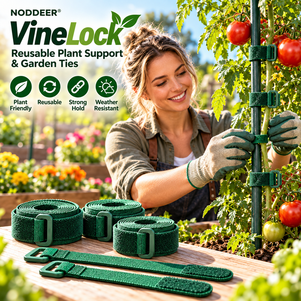 NODDEER® VineLock Reusable Plant Support & Garden Ties