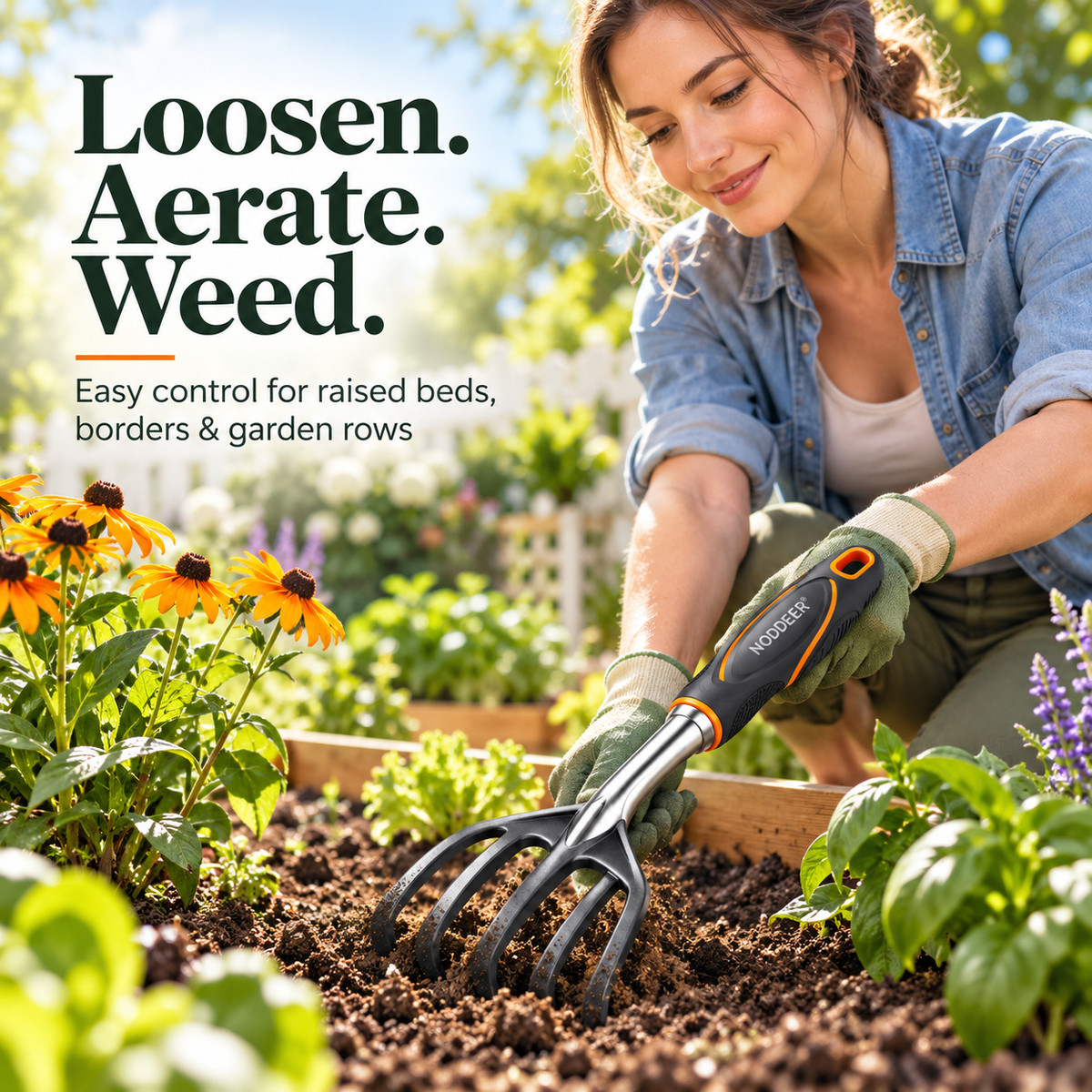 NODDEER® SoilClaw Handheld Garden Cultivator & Rake