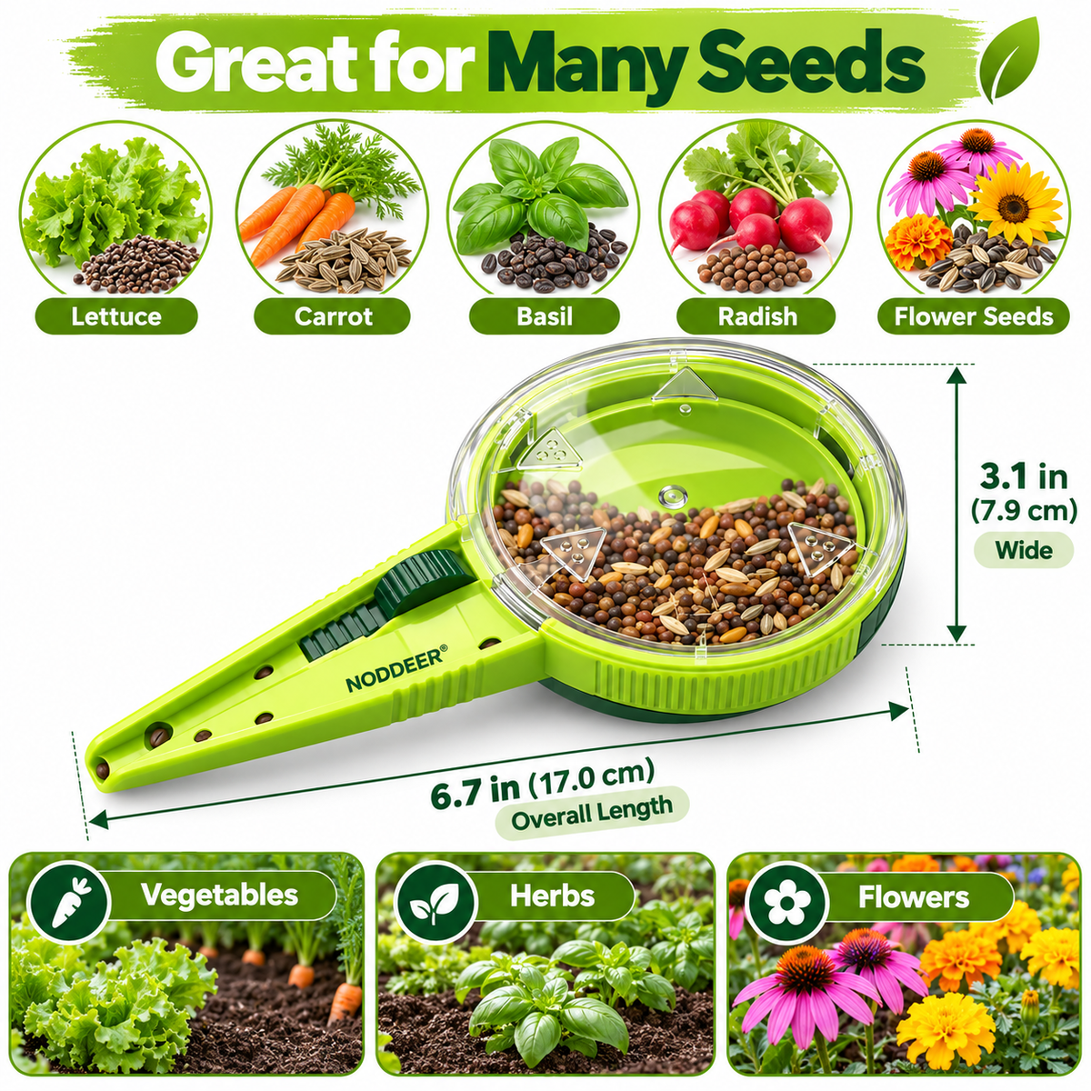 NODDEER® SeedDrop Precision Garden Seed Dispenser Tool