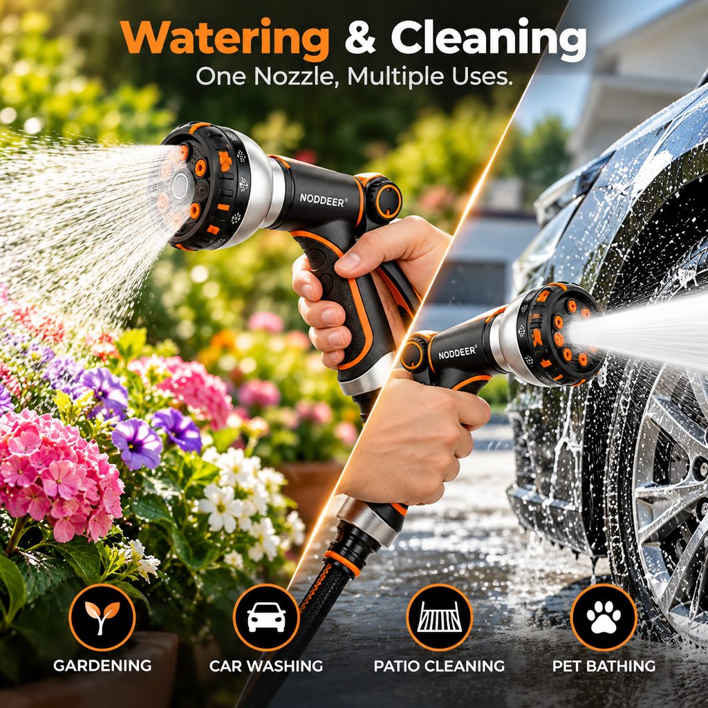NODDEER® WaterJet Adjustable Garden Hose Spray Nozzle