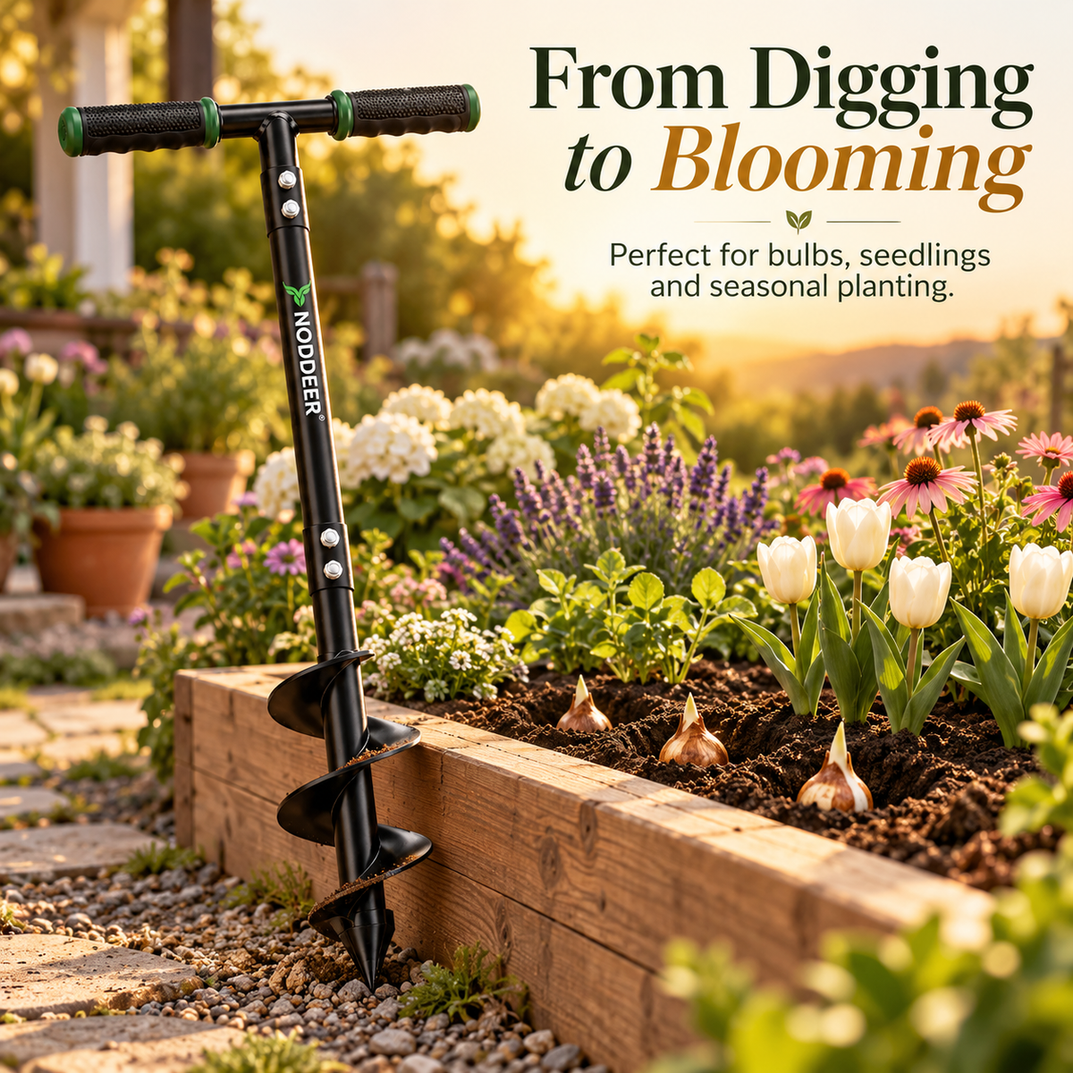 NODDEER® TwistAuger Garden Drill Planter & Bulb Hole Digger