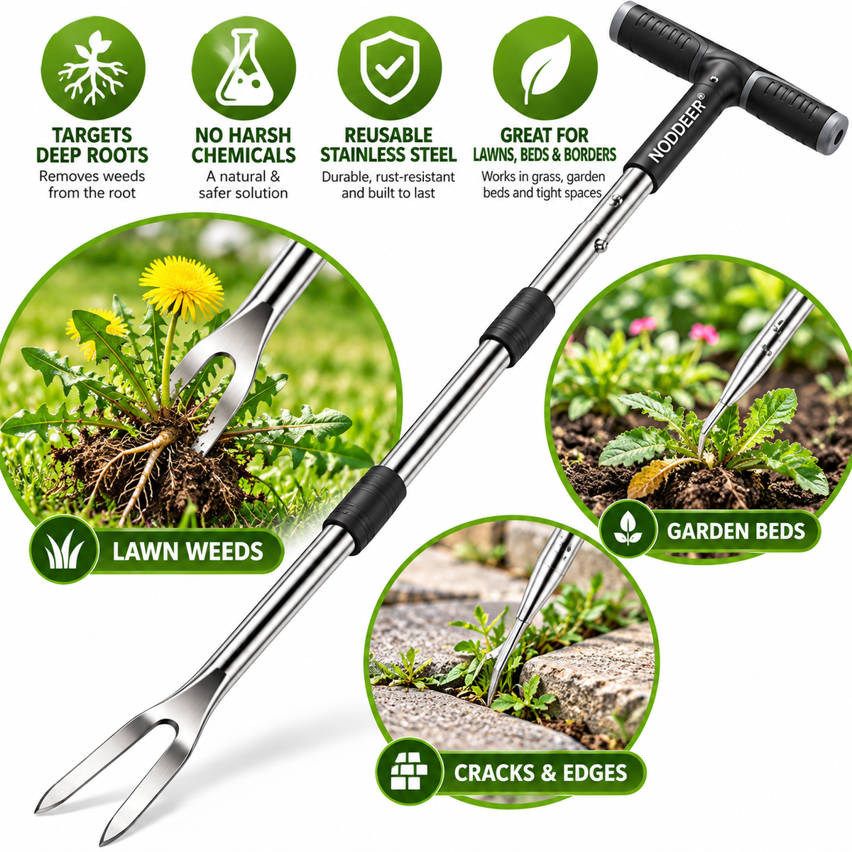 NODDEER® WeedHook Deep-Root Dandelion Removal Tool