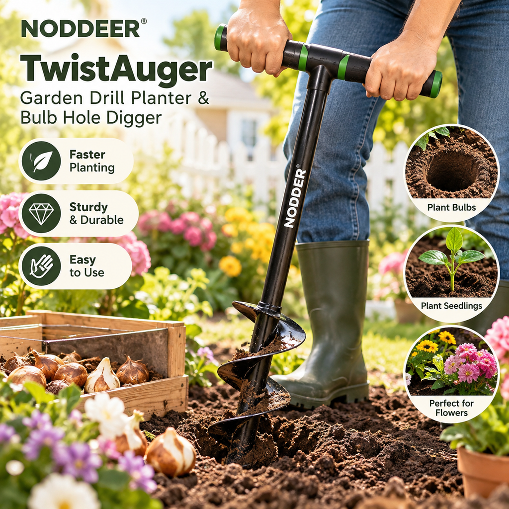 NODDEER® TwistAuger Garden Drill Planter & Bulb Hole Digger